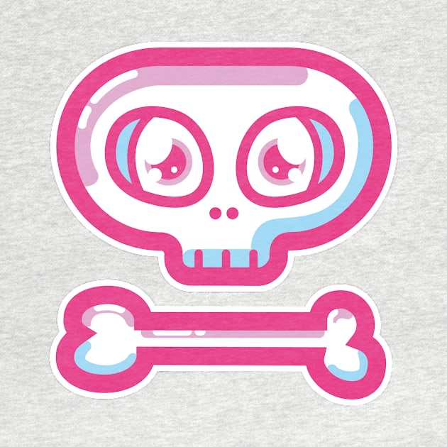 Cute pink skull and bone by boudewijndanser